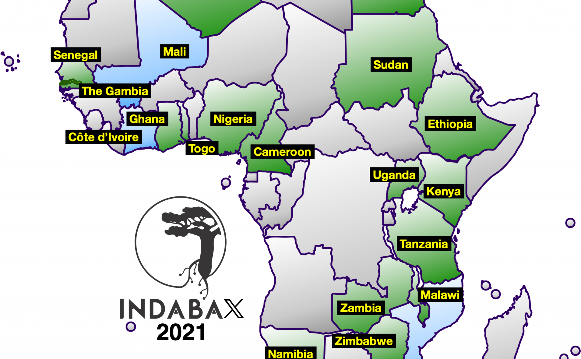 24 IndabaX 2021 Host Countries